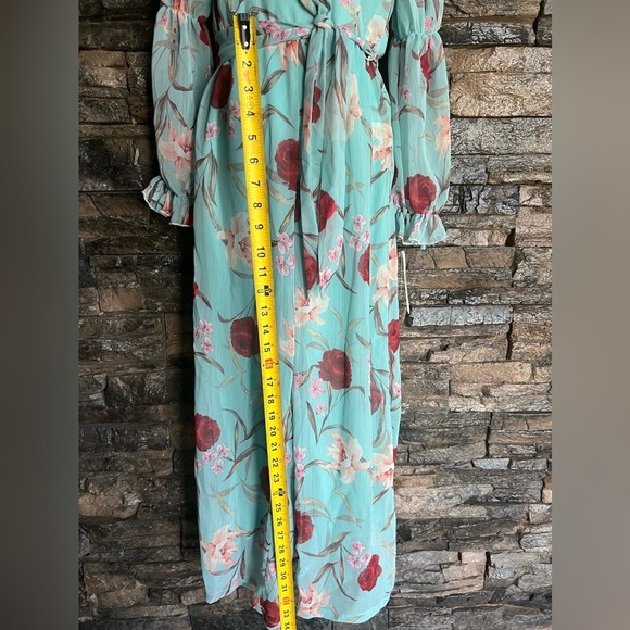 GB Girls Blue and Red Sundress with Bishop Sleeves - Picture 12 of 14